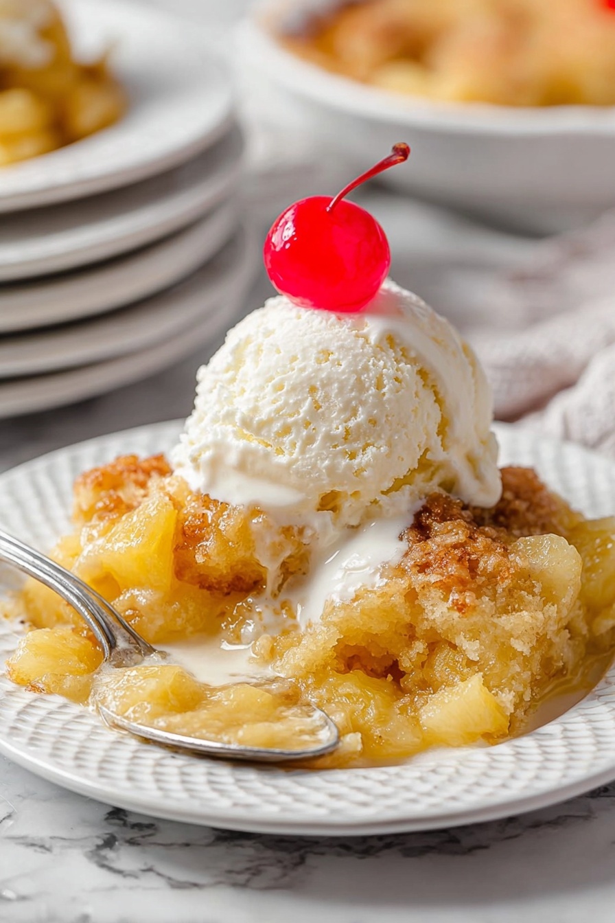 Pineapple Dump Cake - Serving Suggestion