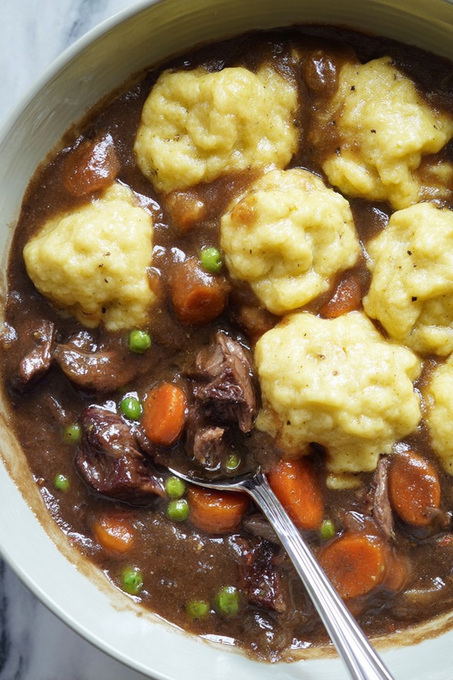 Beef Stew with Dumplings - Serving Suggestion
