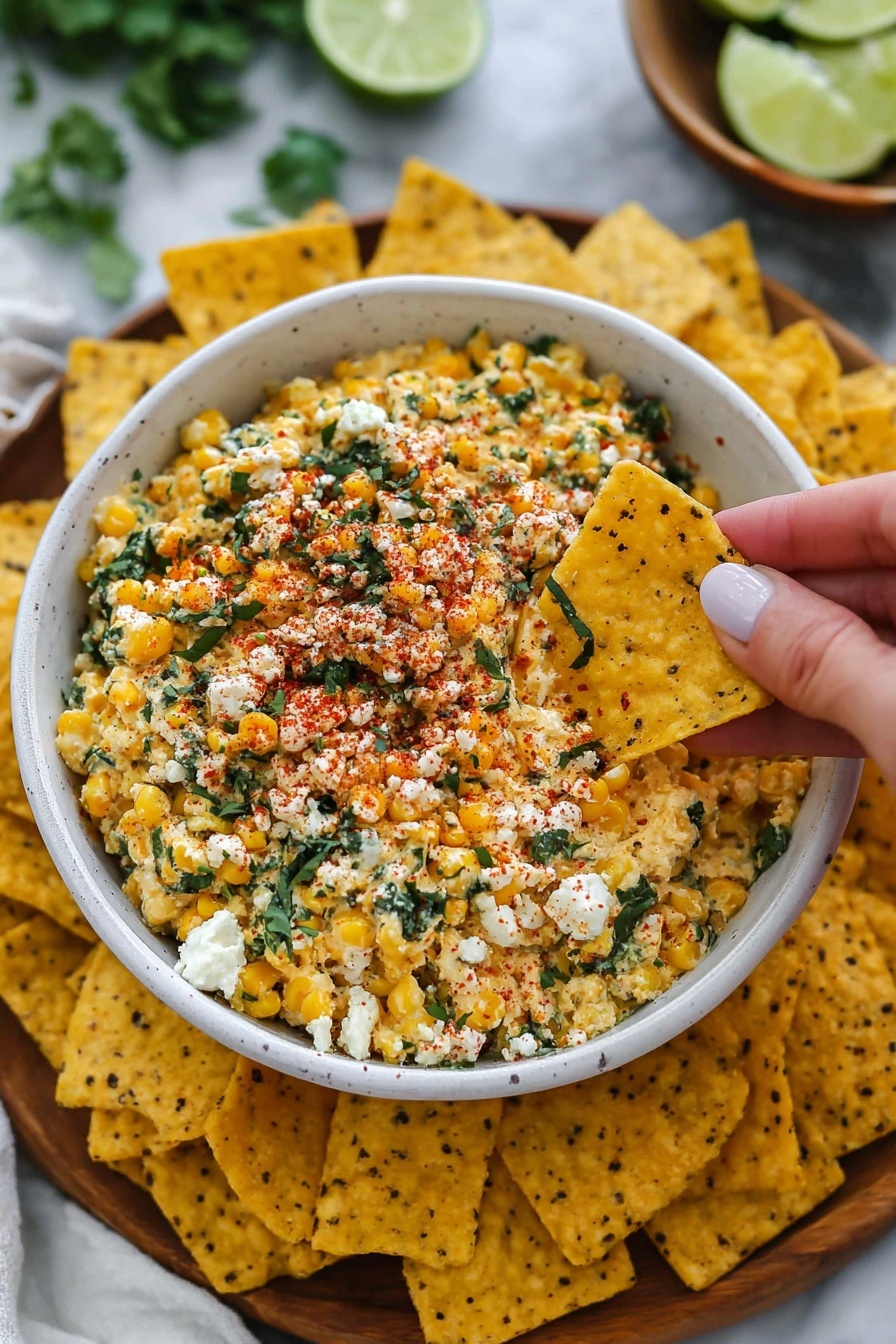 Mexican Street Corn Dip - Serving Suggestion