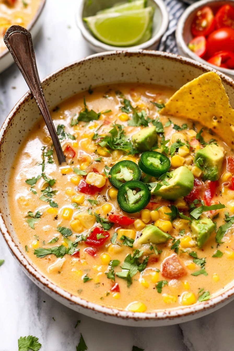 Mexican Chicken Corn Chowder - Serving Suggestion
