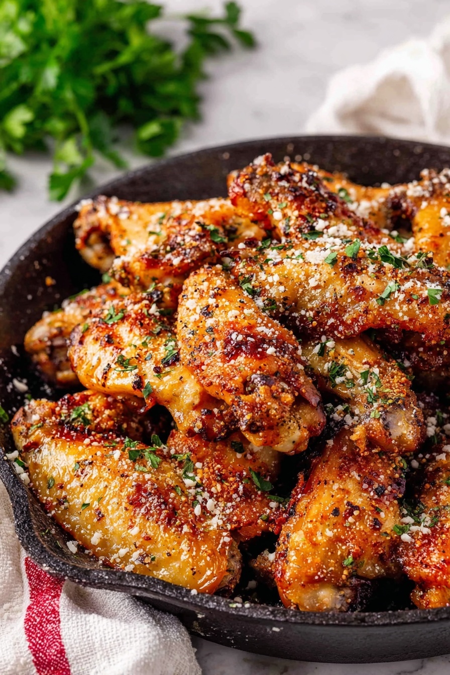 Garlic Parmesan Wings - Serving Suggestion