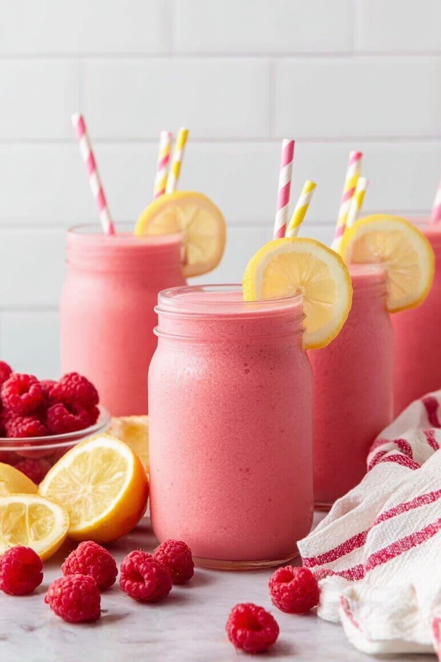 Frozen Raspberry Lemonade - Serving Suggestion