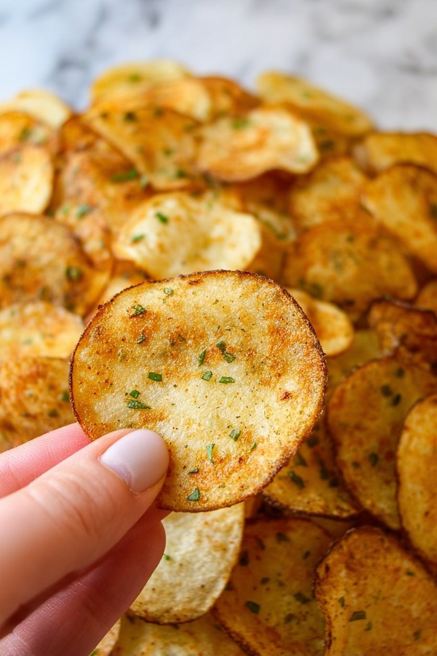 air fryer potato chips - Serving Suggestion
