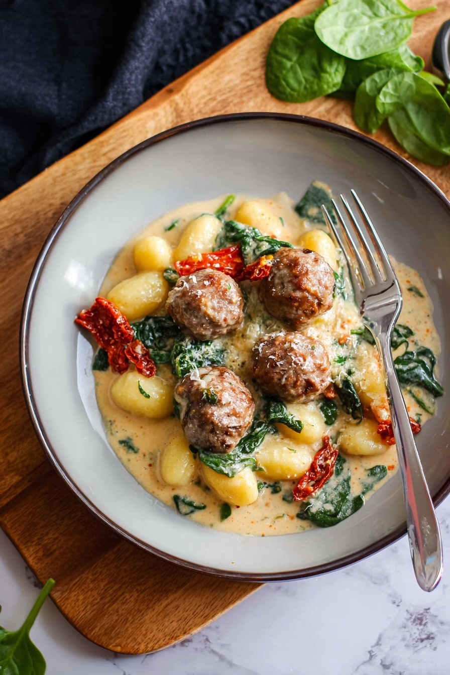 Tuscan Chicken Meatballs - Serving Suggestion