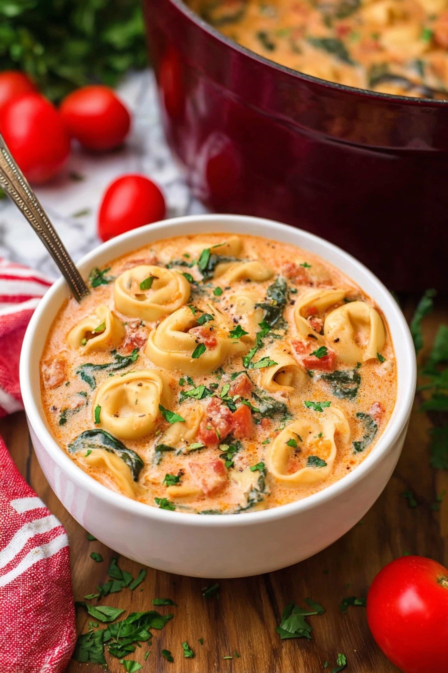 spinach tortellini soup - Serving Suggestion