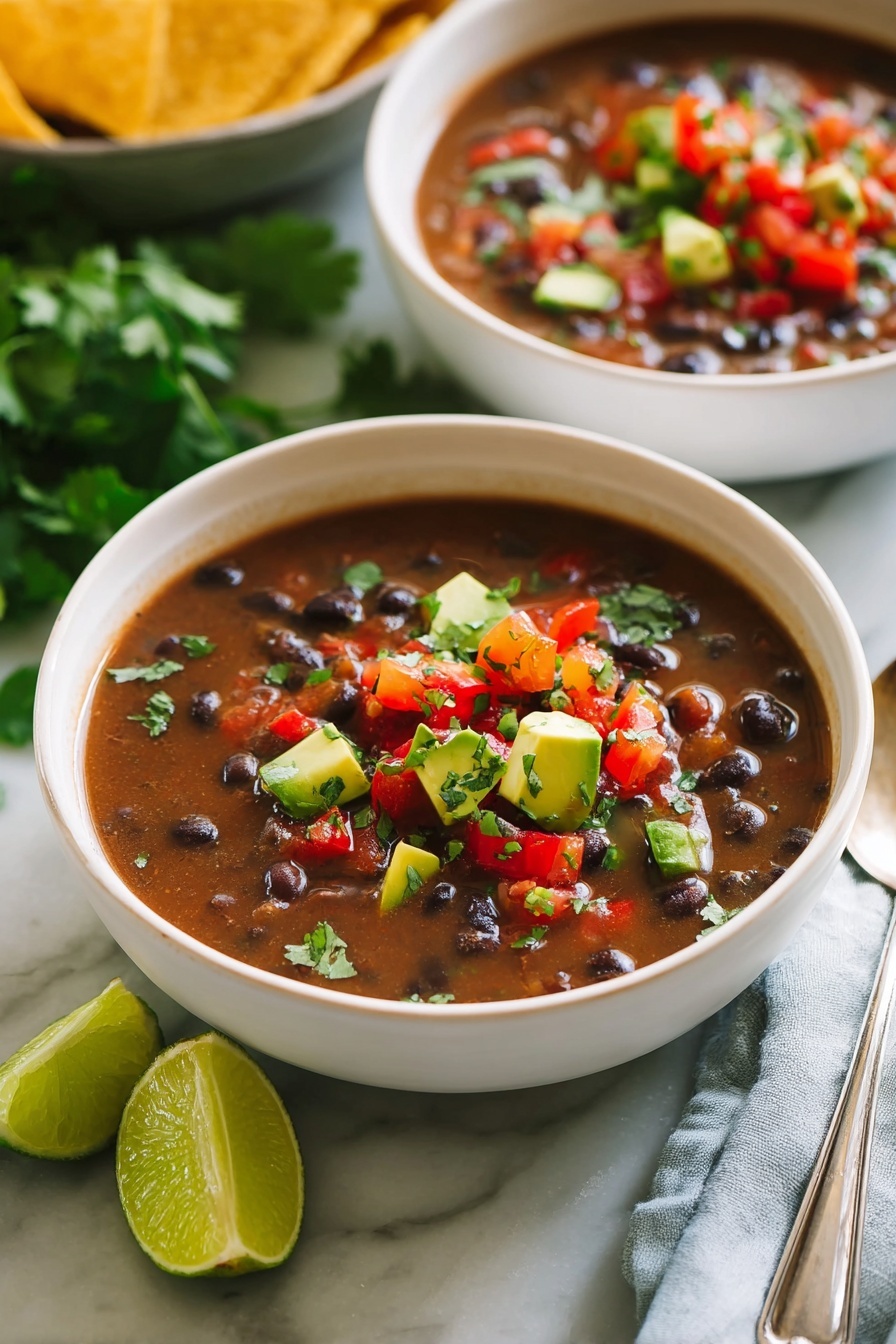 black bean soup - Serving Suggestion