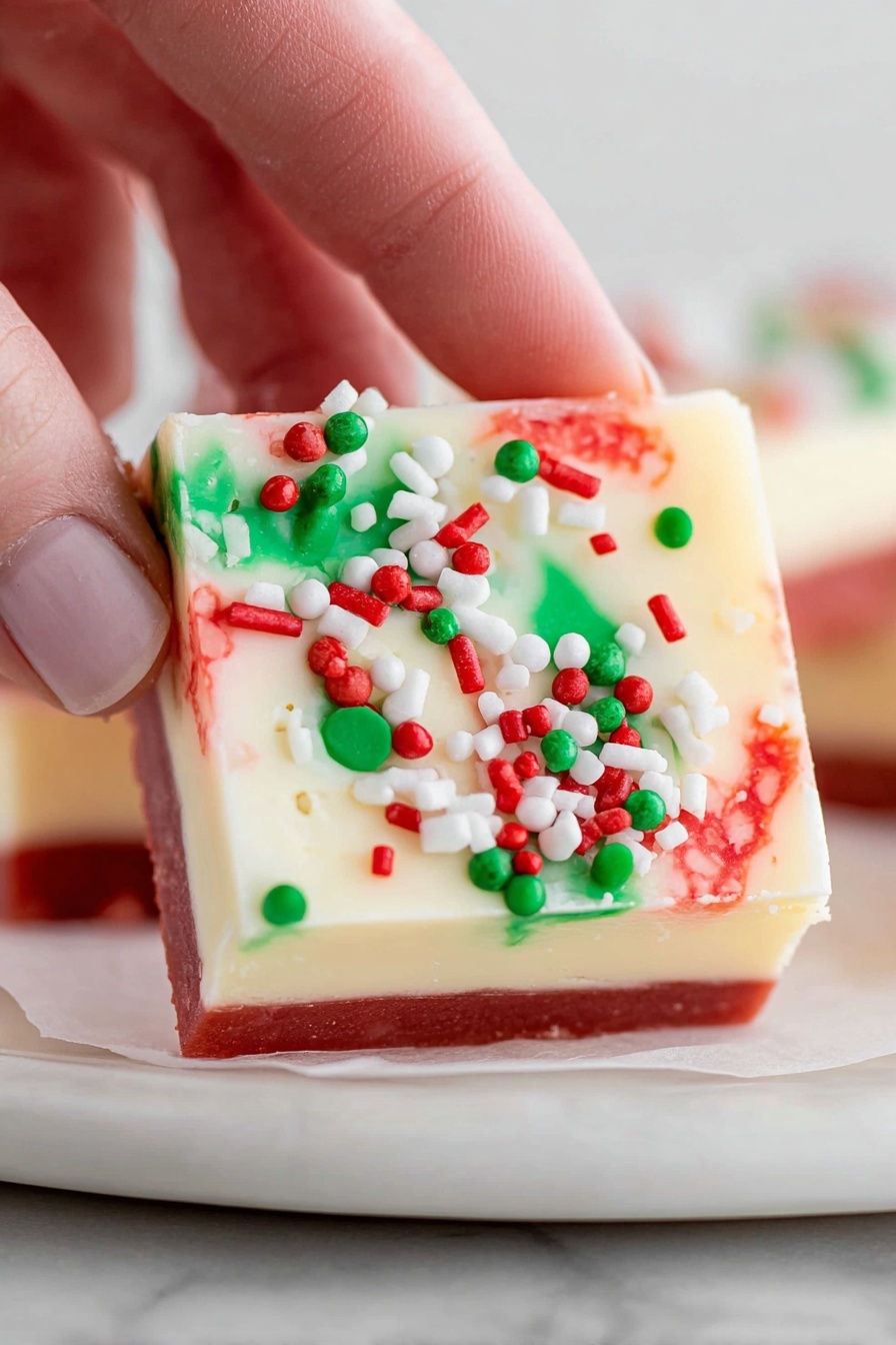 peppermint white chocolate fudge - Serving Suggestion