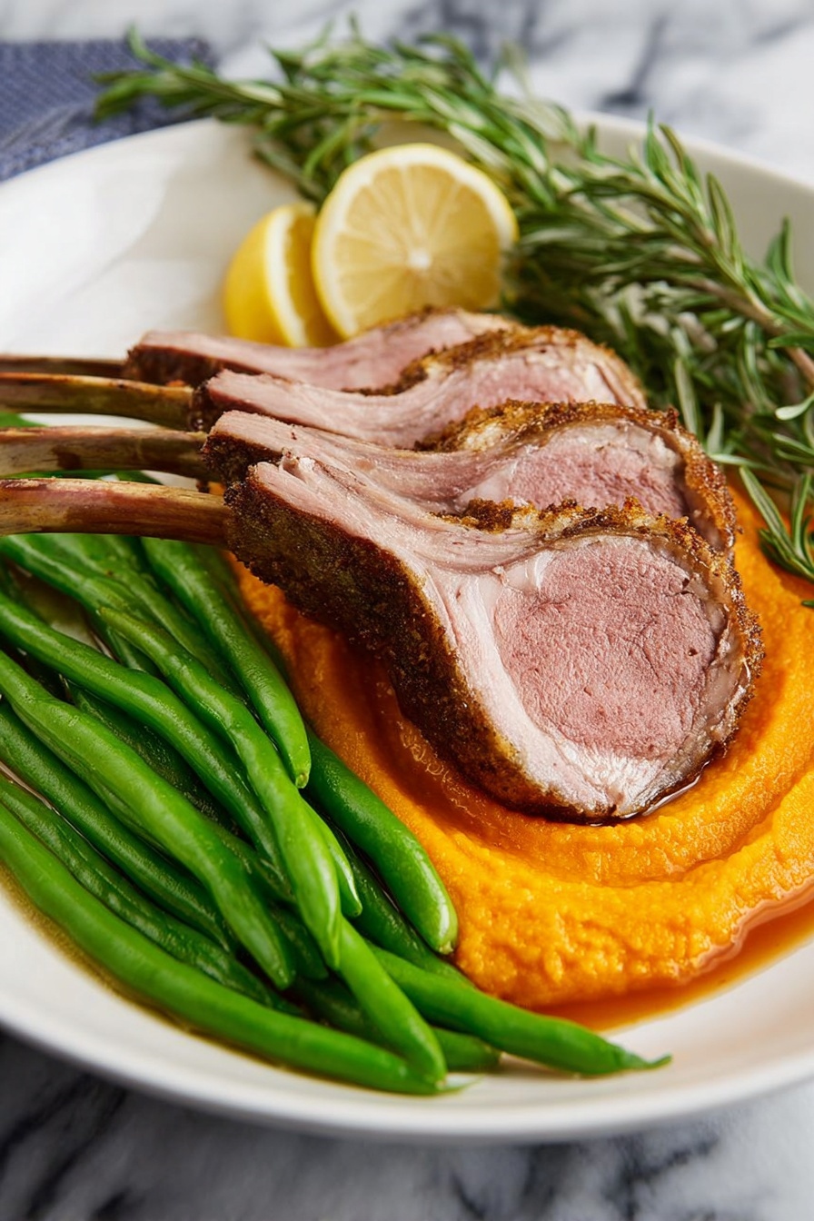 Garlic Rosemary Lamb - Serving Suggestion