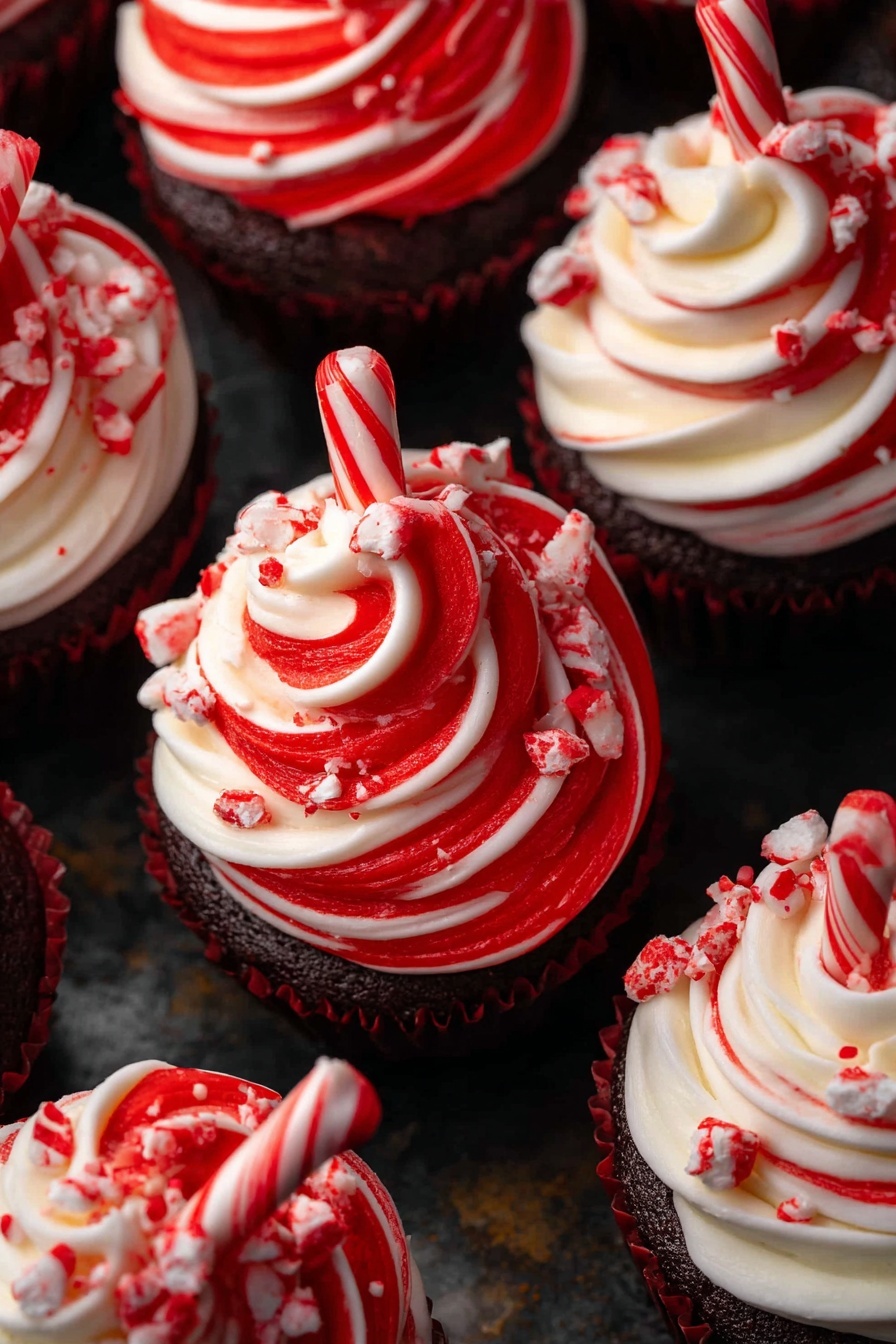 Chocolate Peppermint Cupcakes - Serving Suggestion