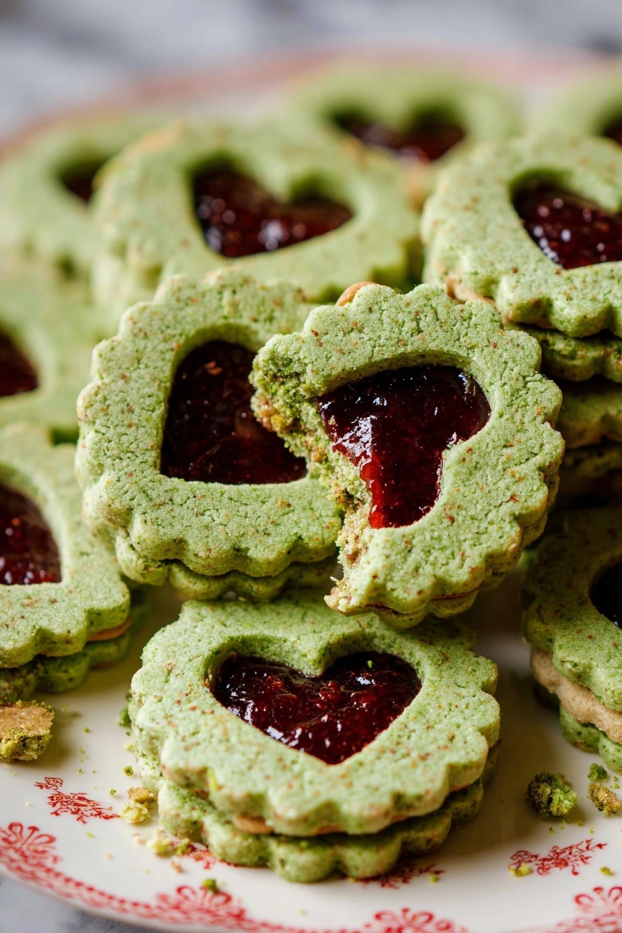 Pistachio Linzer Cookies - Serving Suggestion
