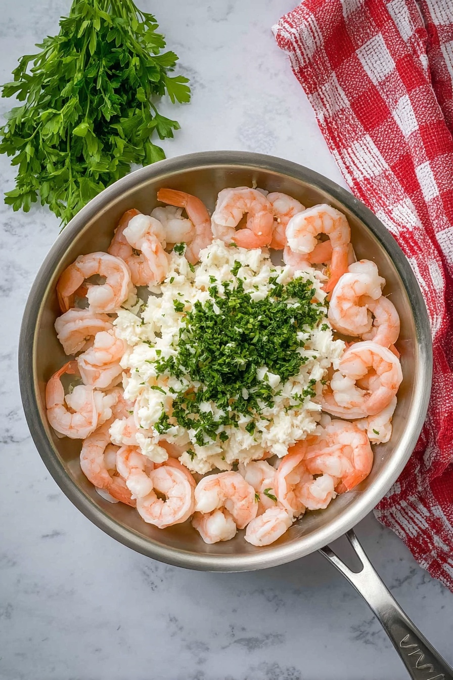 A white round plate holds a square piece of creamy layered pasta dish with at least four visible layers. The bottom layer shows wavy pasta sheets topped by thick white sauce mixed with small green herb bits and a creamy filling layer. Above it, another yellowish pasta layer is covered with a golden bubbly melted cheese layer with light brown spots and small green herbs sprinkled on top. A silver fork, held by a woman's hand, lifts a portion showing stretchy melted cheese and sauce textures. The plate sits on a white marbled surface with a blurred piece of bread in the background. Photo taken with an iphone --ar 2:3 --v 7